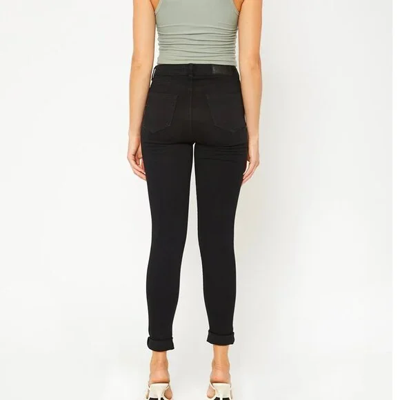 ❤️NWT  ANKLE LENGTH ROLLED CUFF BLACK JEANS  JUNIORS SZ: 1 - Picture 2 of 4